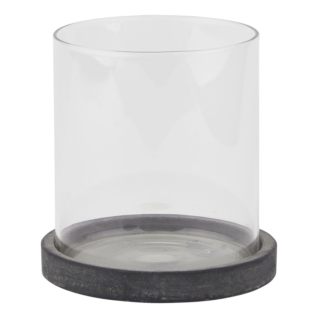 Coastal Stone Hurricane Lantern - Charcoal
