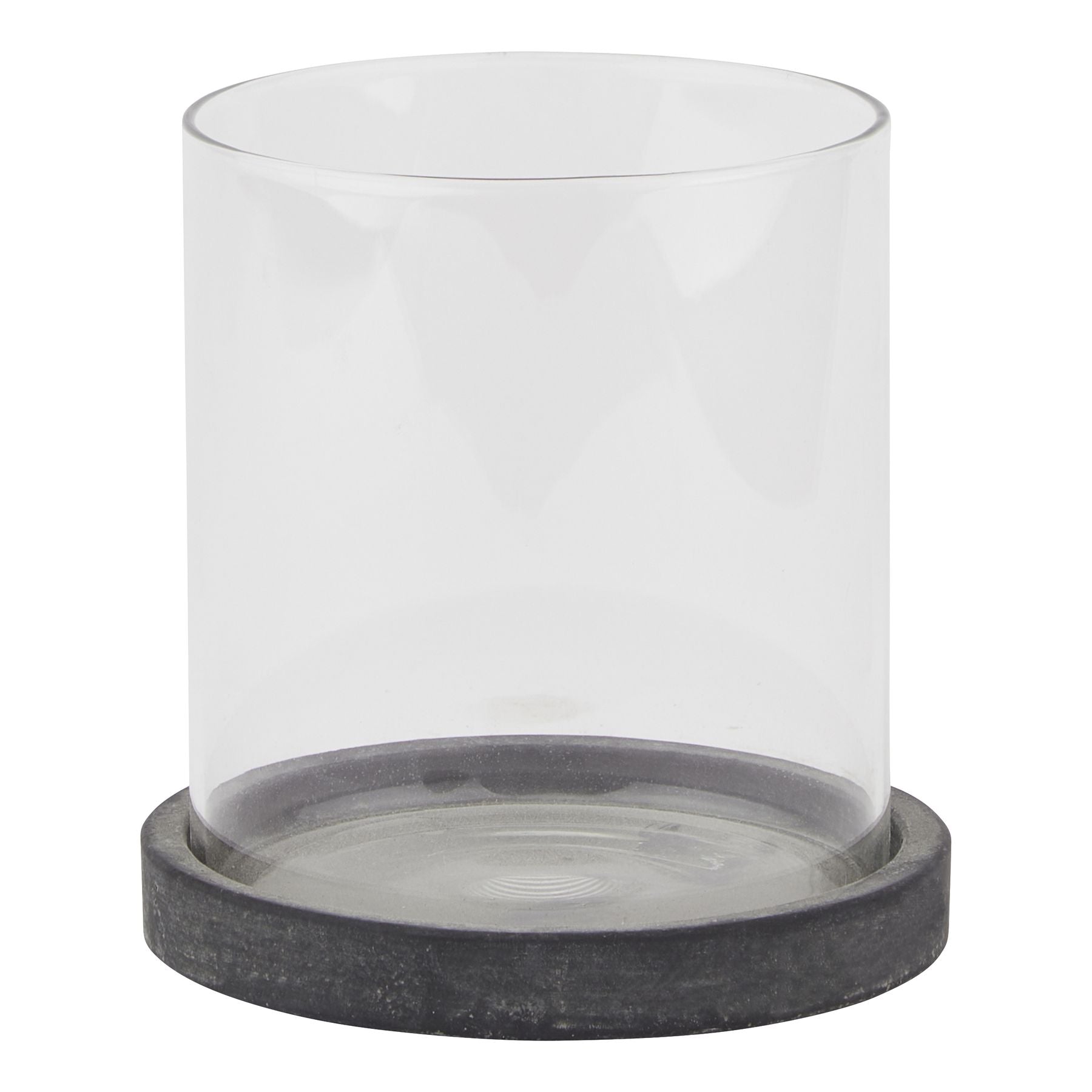 Coastal Stone Hurricane Lantern - Charcoal