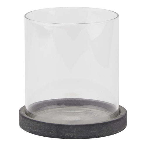 Coastal Stone Hurricane Lantern - Charcoal