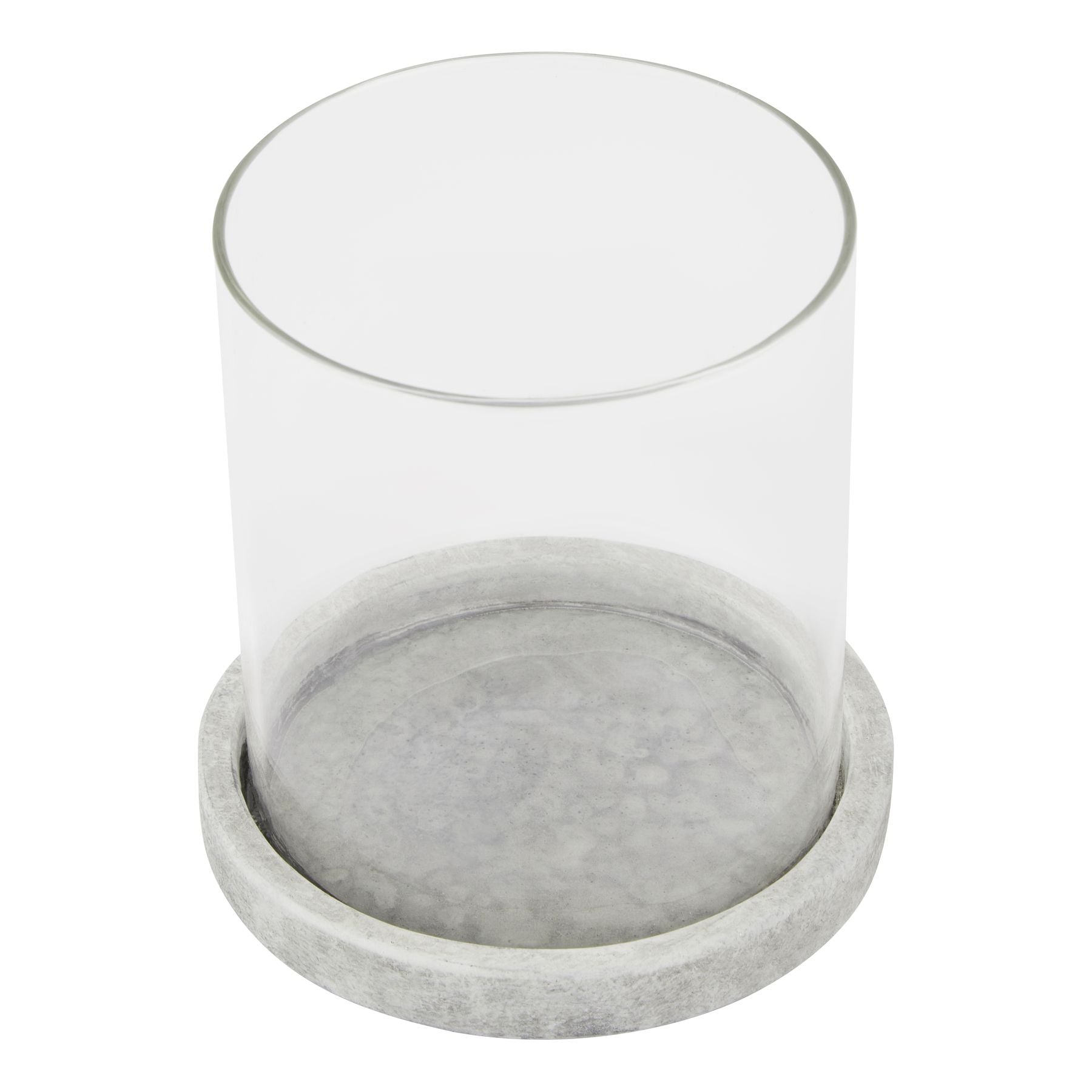 Coastal Stone Hurricane Lantern - Mist Grey