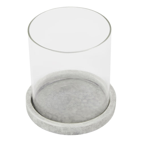 Coastal Stone Hurricane Lantern - Mist Grey