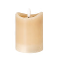 Real Flame Effect LED Pillar Candle in Taupe
