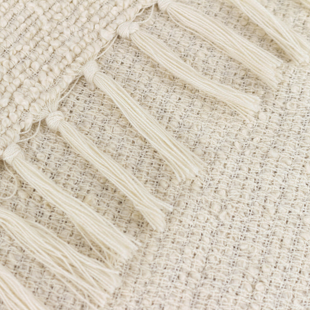 Classic Ecru Textured Boucle Throw